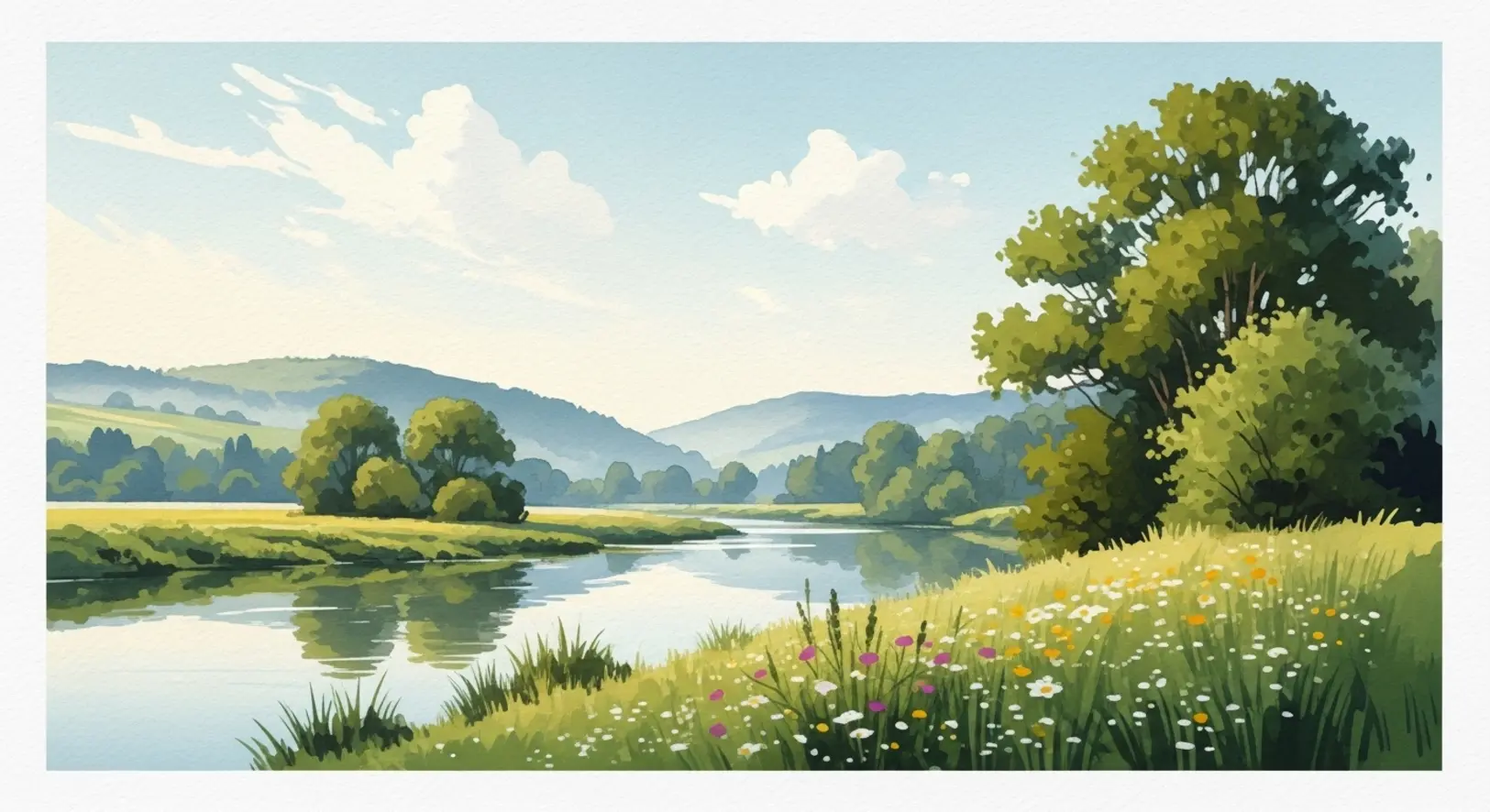 Eine malerische Flusslandschaft, die die wunderschönen Naturschutzgebiete Freising symbolisiert.