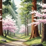 Weltwald Freising: Eine botanische Weltreise im Forst Malerische Waldlandschaft mit exotischen Bäumen im Weltwald Freising