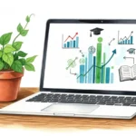 Laptop auf Schreibtisch als Symbolbild für SEO für Anfänger