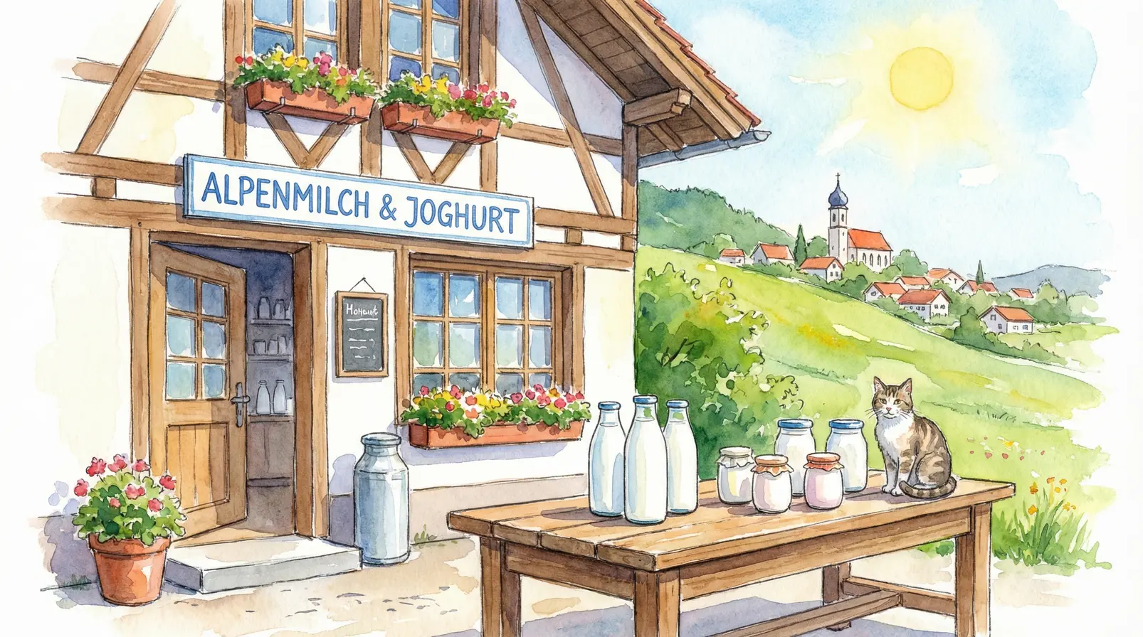 Der Weihenstephaner Milchladen in Freising mit frischen Molkereiprodukten