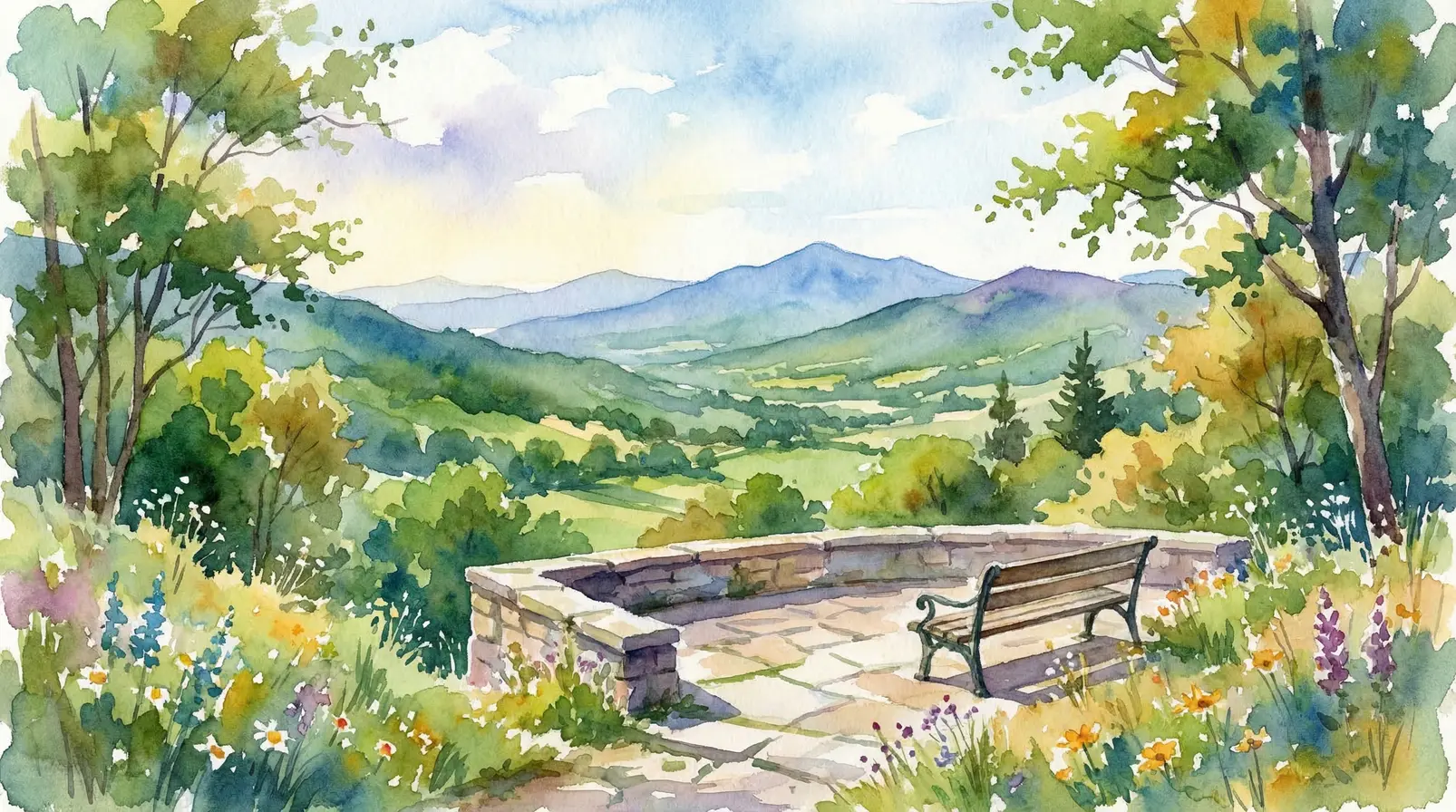 Ein malerischer Alpenblick Freising vom Weihenstephaner Berg aus gesehen.